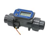 Digital PVC Pipeline Flow Meter Liquid Water Flow Sensor For Irrigation Sewage Liquid Measurement Low Error(With cable,DN25)