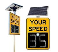 Digital Radar Speed Detector Sign for Industrial Park Speed-Limited Roads, Radar Speed Display Sign with Display, Round-the-clock Real-time Monitoring, For Road, Street Traffic Safety Si yellow 60*90