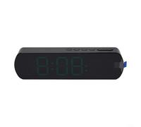 Digital rectangular alarm clock showing temperature, humidity, countdown timer, 12/24 hour format, and date for desktop or office use (B)