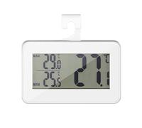 Digital Refrigerator Freezer Thermometer High Accuracy Max/Min Temperature Memory, Retractable Hanging Hook & Stand for Kitchen, Food Storage, Wine Coolers (Battery Included)