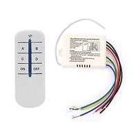 Digital Remote Control Switch Light Control, 1Way/ 2Way/ 3Way/ 4Way ON/Off Wireless Remote Control Switch Receiver Transmitter with Battery for Household Appliances (1A 1B 1C 1D 1 ON/Off 1 Sleep)