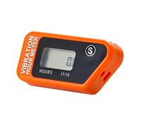 Digital Resettable Wireless Vibration Hour Meter LCD Counter for Motorcycle ATV Dirt Bike Lawn Mower Machine Chainsaw Pit Jet Easy to Use(Orange Display)