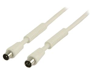 Digital RF TV Coaxial Aerial Male to Female Lead Cable White 25m
