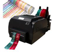 Digital Ribbon Label Printer for Lanyard Textile Foil Stamping, Supports 50+ Languages for Present Wrapping, Two Rows Printing