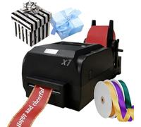 Digital Ribbon Printer Machine, 25-108mm Adjustable Width Stamping Printer for Gift Wrapping, 150mm/s Speed, Supports 50+ Languages double row