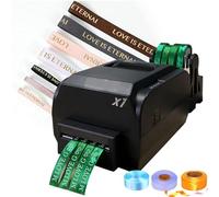 Digital Ribbon Printer Thermal Label Machine with Holder, 200 DPI High Resolution, 150mm/s Fast Printing, Supports 50+ Languages, for DIY Decorative Ribbon and Foil Stamping