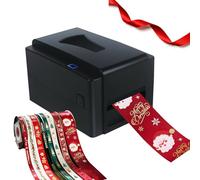 Digital Ribbon Printing Machine, 300 DPI Thermal Label Printer for Foil Stamping, Supports 50+ Languages, DIY Decorative Ribbon with Holder