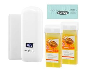 Digital Roll On Wax Kit, Wax Roller Kit for Hair Removal, Wax Warmer Kit for Large Areas of the Body, Great Gift for Home and Salon Use