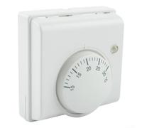 Digital Room Thermostat Temperature Controller, With On Off Switch, For Floor Heating System Indoor, Mechanical Mounted, White 220V AC 10-30°C Range