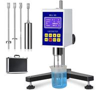 Digital Rotary Viscometer for Liquid Viscosity Testing, 1-6,000,000 mPa s Range, 6-60 RPM Speed, Includes 4 Rotors & Temperature Probe for Laboratory & Industrial Use