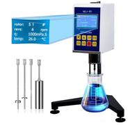 Digital Rotary Viscometer, Touch Screen Viscosity Meter Tester with 4 Rotors, Temperature Probe, ±1% Accuracy for Analyzing Paints, Adhesives, Cosmetics
