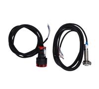 Digital RPM Meter 4 Digit Red LED Tachometer and Anti Interference Hall Proximity Switch Magnet Sensor NPN 22mm Mount 30-9999RPM