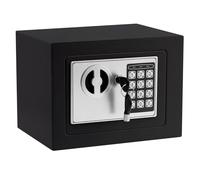 Digital Safe Box with Key, 4.6L Electronic Small Money Cash Box for Home Use Safety Security Lock Boxes with LED Light Indicators & 2 Emergency Keys (Black)