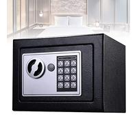 Digital Safe Box with Key, Small 4.6L Home Office Hotel Safes, Electronic Safety Security Box Cabinet Safe, Wall or Floor Mounted, fit for Jewelry Cash Money Documents Storage(Black)