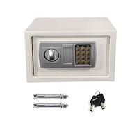 Digital Safe Key Safe Security Electronic Steel Safety Box Home Office Money Cash Lockable Storage Safe with 2 Emergency Keys, 8.5L - White