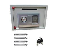 Digital Safe Key Safe Security Electronic Steel Safety Box Home Office Money Cash Lockable Storage Safe with 2 Emergency Keys, 16L - White