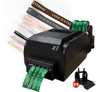 Digital Satin Ribbon Printer, Thermal Ribbon Stamping Machine for DIY Crafts & Gift Wrapping, Adjustable Width 12-108mm, Fast 150mm/s, 200 DPI High Resolution for Weddings, Birthdays & Party FourRow