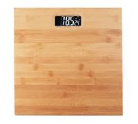 Relaxdays Digital Bathroom Scale, Capacity 180 kg, Bamboo, Battery-Operated, Personal Scale, HxWxD: 3 x 30 x 30 cm, Brown