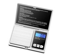 Digital Scales, 500/0.01g 200g/0. LCD Portable Mini Electronic Digital Scales Pocket Case Postal Kitchen Jewelry Weight Balance Scale(Silver,500g 0.01g)