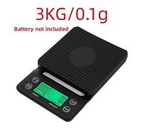 Digital Scales, With Timer For Food Balance Weighing Mini Household Weighing Scale Electronic Coffee Scale Digital LCD 3kg 0.1g Kitchen Scales(Black 3kg 0.1g)