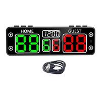 Digital Scoreboard with Touchscreen and Countdown Timer - Portable LED Electronic Score Keeper for Tabletop Basketball, Volleyball, and Tennis Games