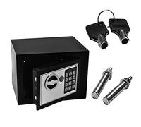 Digital Security Safe, 4.6L Black Electronic Steel Safe Box, Small Safe For Home Office, Cash Safe Box with PIN and 2 Keys, Wall And Floor Fixings, Black Finish, 170×230×170mm