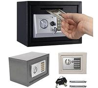 Digital Security Safe Box 16L, Safe Security Box High Security Solid Steel, Money Safe Box with 2 Keys for Home, Office, Hotel, 25x35x25 cm, Black