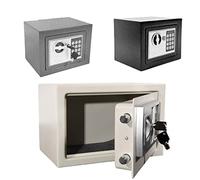 Digital Security Safe Box 4.6L, Safe Security Box High Security Solid Steel, Money Safe Box with 2 Keys for Home, Office, Hotel, 17x23x17 cm, White
