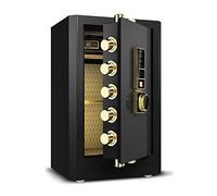 Digital Security Safe Box Fingerprint Biometric Safe Lock Box Cash Strongbox with Number Keys Emergency Lock Safe (Color : Black) good