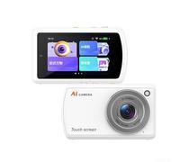 Digital Selfie Camera, 13MP AI Selfie Camera with 3.6" Touchscreen WiFi Sharing Dual Lenses Front Rear HD Beauty Camera with 8GB(UK White)