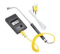 Digital Sensor Thermometer Industrial LCD Display High Accuracy Temperature Tester with Curved Shank Thermocouple for Gas Liquid Semi Solids Measurement ABS Heat Resistant Steel