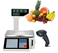 Digital Shipping Scale for Packages 66 lb/30 kg, Label Printing Scale for Super Markets & Stores, High Precision Pro Price Computing Scale
