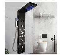 Digital Shower Column Set LED Rainfall Shower Panel with Jet Spa Mixer System for Luxurious Bath Experience Modern Bathroom Fixture with Display