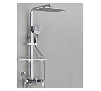 Digital Shower, LED Digital Display Rainfall Shower Set，Thermostatic Faucet Luxury Hot&Cold Water， Showers for Bathroom(Chrome 4 Ways A)