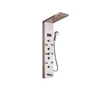 Digital Shower, New Style Shower Faucets ，Mixer Tap Black Bathroom Panel， LED Column with Digital Display(Brushed 8009)
