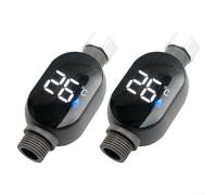 Digital Shower Thermometer with Smart Temperature Display in Celsius, Waterproof LED for Baby Bath Safety, 304 Stainless Steel 1/2 Inch Interface