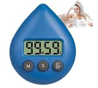 Digital Shower Timer Waterproof,Bathroom Clock Waterproof,Digital Shower Timing Tool,Bathroom Clock Water Drop Shape,Sho/wer Timer Digi/tal Bathr/oom Clo/ck,Energy Saver Countdown Alarm Cloc/k(Blue)