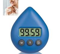 Digital Shower Timer Waterproof,Shower Timer Digital Bathroom Clock,Bathroom Clock Water Drop Shape,Energy Saver Di/gital Ti/mer,Ring The Bell on Time,Suitable for Kitchen Cooking Sh/ower(Blue)