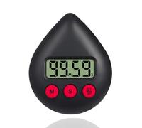 Digital Shower Timer Waterproof - Water Drop Shape Bathroom Clock, Magnetic Kitchen Timer & Toothbrush/Sauna Stopwatch, Small Digital Wall Alarm Clock for Energy Saving Efficient Use,Black