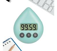 Digital Shower Timer Waterproof, Waterproof Bathroom Clock with Clear LCD Display, Magnetic Kitchen Timer Digital, Water Drop Shape Shower Clock, Multi-Purpose Use Digital Alarm Clock(Light Green)