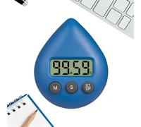 Digital Shower Timer Waterproof, Waterproof Bathroom Clock with Clear LCD Display, Magnetic Kitchen Timer Digital, Versatile Water Drop Shape Shower Clock, Multi-Purpose Use Digital Alarm Clock(Blue)