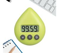 Digital Shower Timer Waterproof, Waterproof Bathroom Clock with Clear LCD Display, Magnetic Kitchen Timer Digital, Water Drop Shape Shower Clock, Multi-Purpose Use Digital Alarm Clock(Yellow Green)