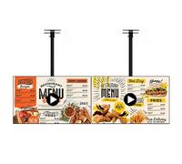 Digital Signage 29 Inch HD 700nits Slim Fit Frameless Commercial Display LCD Monitor Advertising Screen 2-32GB Android 9.0 Menu Display, Support WiFi, HDMI, USB Media Player, free content management