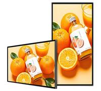 Digital Signage Advertising Display, Slim Fit Frameless LCD Monitor for Commercial Use, Wall Mount 23.6-Inch Screen