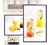 Digital Signage Display, Wall Mount Advertising Board, Wi-Fi Smart Split, Ultra-Thin Design, 1920 x 1080p Resolution, Ideal for Restaurants, Retail, & Events