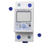 Digital Single Phase Energy Meter LCD, Voltage Current Power Counter, 80A Max Current, Pulse Frequency 1000imp/kWh, DIN Rail (DDS662)