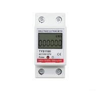 Digital Single Phase Energy Meter with 60A Current Capacity for 110V 127V Power Systems and 35mm DIN Rail Mount