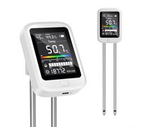 Digital Soil pH Meter 6-in-1 Plant Water Monitor with LCD Screen Rechargeable Moisture Light Temp Probe for Gardening