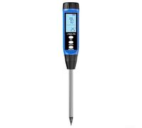 Digital Soil Tester PH Moisture Meter LCD Display Accurate Measurement Fast Results Portable One-Button Operation Automatic Temperature Compensation for Garden Farm Black Blue 31x3.5x3.5cm(605)