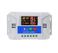 Digital Solar Charge Controller 30A 12V/24V Auto Detect Voltage LCD Display 4 USB Ports for Lead-Acid Lithium Iron Phosphate Batteries